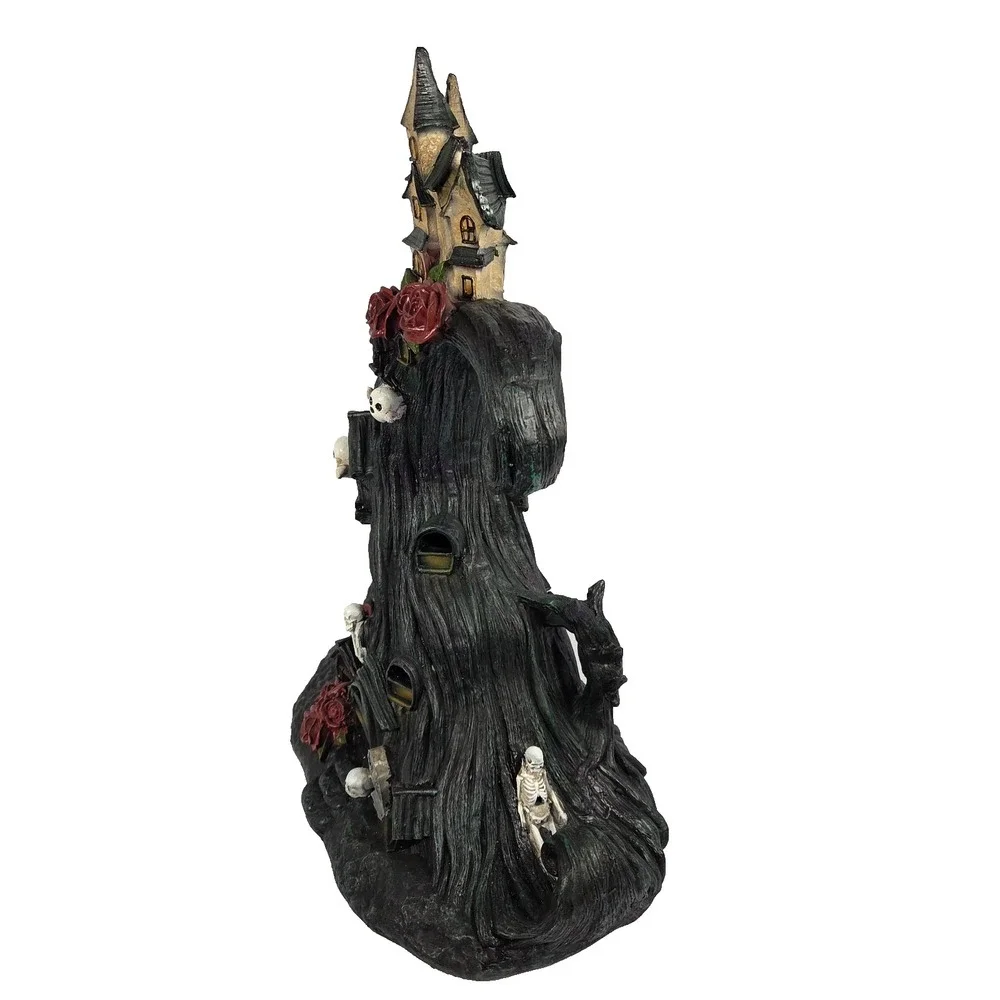 Toil and Trouble Haunted Tree House Halloween Decor 16.5in Black New Light Sound